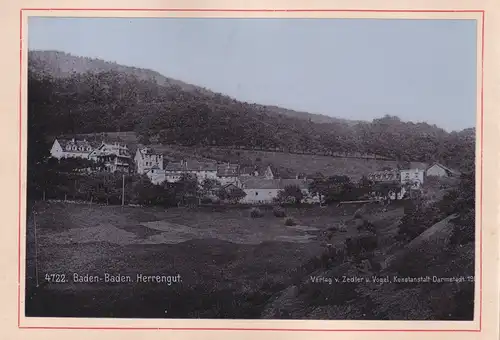 Fotoalbum 18 Fotografien Zedler u. Vogel, Darmstadt, Ansicht Baden-Baden, Bahnhof, Conversationshaus, Postplatz, Kapelle