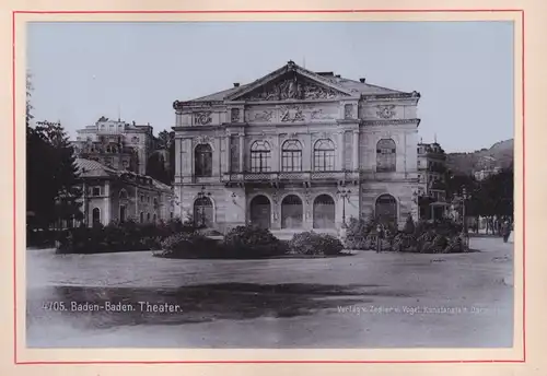 Fotoalbum 18 Fotografien Zedler u. Vogel, Darmstadt, Ansicht Baden-Baden, Bahnhof, Conversationshaus, Postplatz, Kapelle