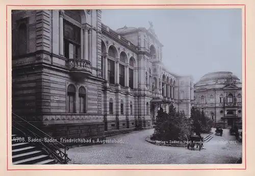 Fotoalbum 18 Fotografien Zedler u. Vogel, Darmstadt, Ansicht Baden-Baden, Bahnhof, Conversationshaus, Postplatz, Kapelle