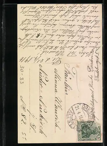 AK Gesegnete Ostern, Kind in Feldgrau mit Osterkorb