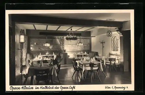 AK Wien, Opern-Klause im Halbstock des Opern-Café