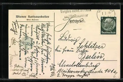 AK Wien, Grinzinger Keller im Wiener Rathauskeller, Inh.: Otto Kaserer