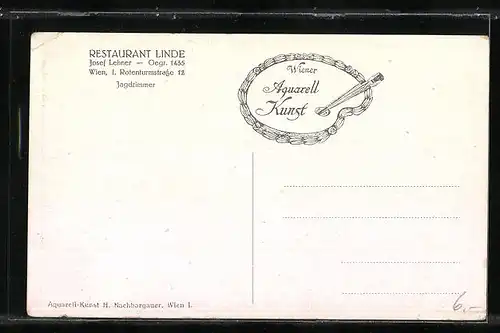 AK Wien, Jagdzimmer im Resturant Linde, Rotenturmstrasse 12