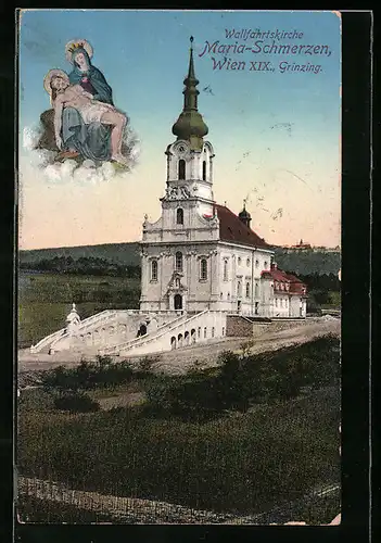 AK Wien-Grinzing, Wallfahrtskirche Maria-Schmerzen mit Gnadenbild