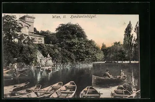 AK Wien, Konstantinhügel mit Ruderpartie