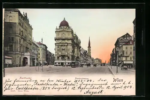 AK Wien, Praterstrasse mit Karltheater