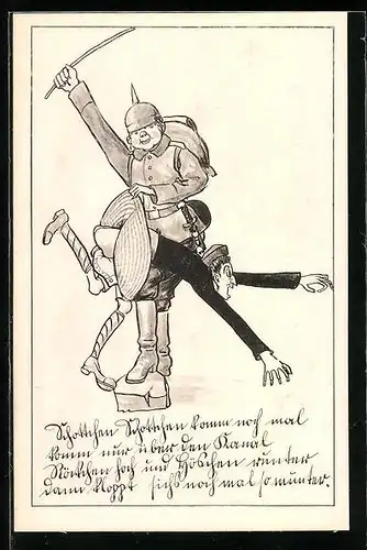 AK Der Feind wird übers Knie gelegt und dann ordentlich der Hintern versohlt