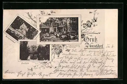 Vorläufer-AK Düsseldorf, Besucher im Gasthaus Ananasberg 1895