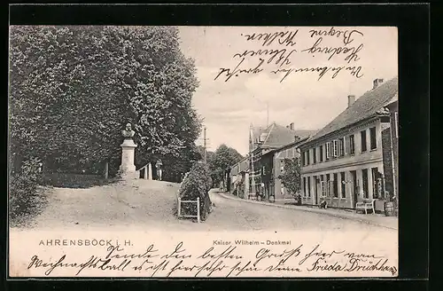 AK Ahrensbök i. H., Kaiser Wilhelm-Denkmal