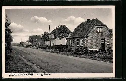 AK Grossenbrode i. Holst., Dorfstrasse mit Wohnhäusern