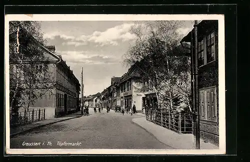 AK Greussen /Thür., Strasse am Töpfermarkt