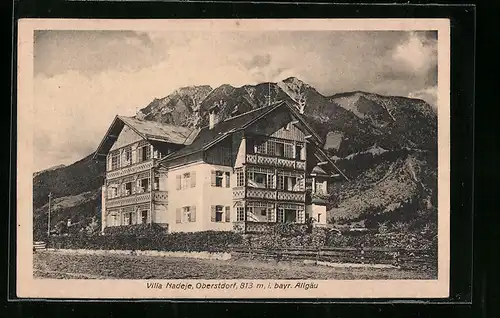 AK Oberstdorf i. bayer. Allgäu, Hotel-Pension Villa Nadeje