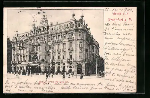 AK Frankfurt a. M., Palast Hotel Fürstenhof von der Strasse gesehen