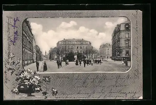 AK Nürnberg, Strassenpartie am Guttenbergplatz