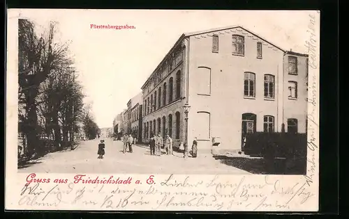 AK Friedrichstadt a. E., Strassenpartie am Fürstenburggraben