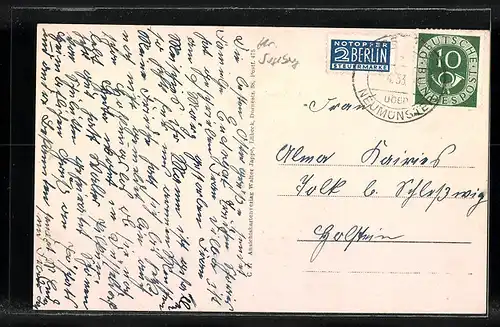 AK Grossenaspe i. Holstein, Gemischtwaren v. Nic. Matzen, Kirche