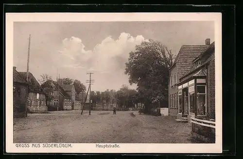 AK Süderlügum, Hauptstrasse, Grenzstation Deutschland-Dänemark