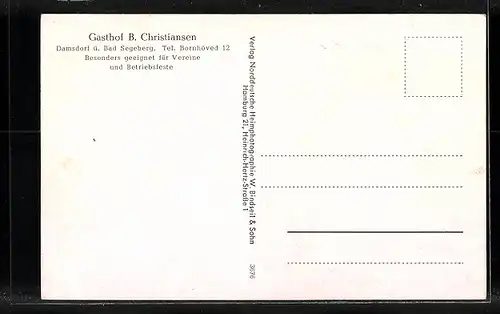 AK Damsdorf, Gasthof B. Christiansen, Innen- u. Aussenansicht