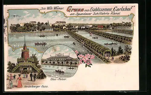 AK Berlin-Charlottenburg, Gruss aus Etablissement Carlshof, Inh. Wilh. Wiemer