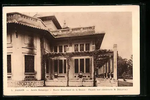 AK Saigon, Jardin Botanique, Musée Blanchard de la Brosse, Facade sud