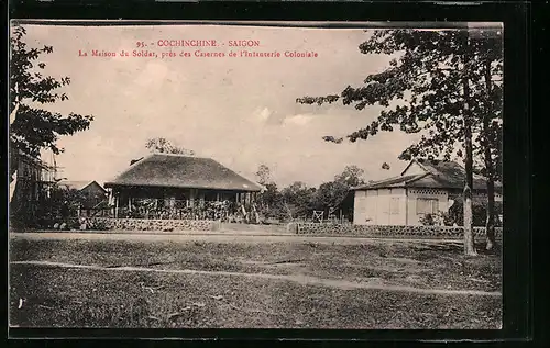 AK Saigon, La Maison du Soldat, près des Casernes de l`Infanterie Coloniale