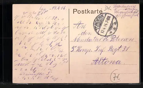 AK Tondern, Kreishaus mit Strassenpartie