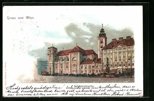 Künstler-AK Erwin Pendl: Wien, Schottenkirche