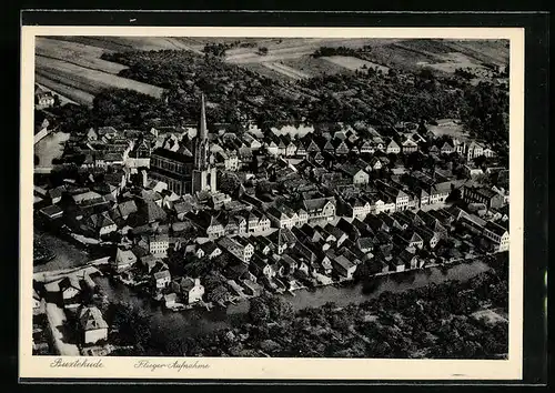 AK Buxtehude, Fliegeraufnahme mit Kirche