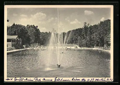 AK Crimmitschau i.Sa., Städtisches Freibad im Sahnpark