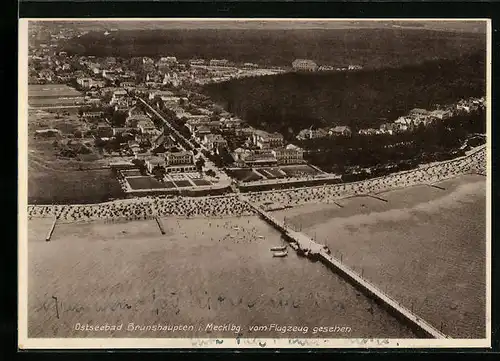 AK Brunshaupten, Fliegeraufnahme mit Seebrücke