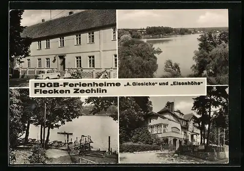 AK Flecken Zechlin, FDGB-Ferienheim A. Giesecke und Elsenhöhe