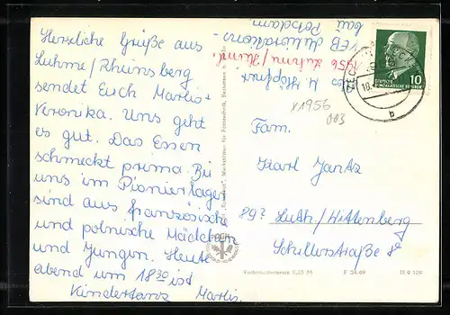 AK Flecken Zechlin, FDGB-Ferienheim A. Giesecke und Elsenhöhe