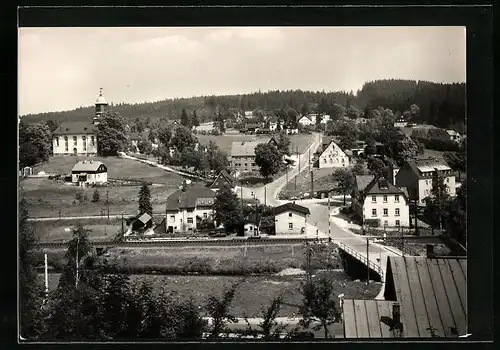 AK Rautenkranz i. Vogtl., Teilansicht mit Kirche