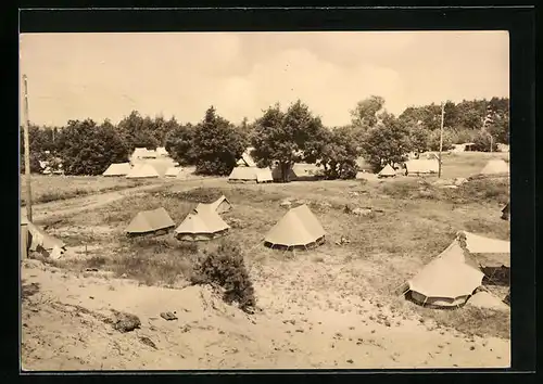 AK Korswandt /Usedom, Zeltplatz im Sonnenschein