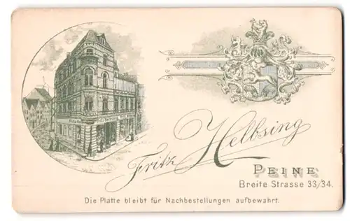 Fotografie Fritz Helbsing, Peine, Breite Str. 33, Ansicht Peine, Strassenpartie am Ateliersgebäude mit Schaufenstern