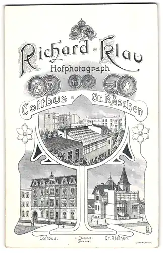 Fotografie Richard Klau, Cottbus, Bahnhofstr., Ansicht Cottbus, Blick auf die Ateliersgebäude in Cottbus und Gr. Räschen