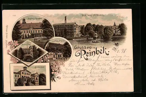Lithographie Reinbek, Hotel Nancythal, Landhaus Scherer, Sophienbad
