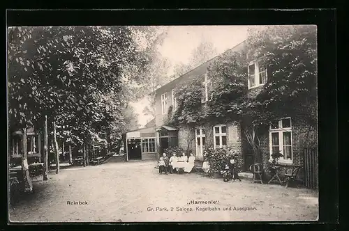 AK Reinbek, Gasthaus Harmonie, Aussenbereich