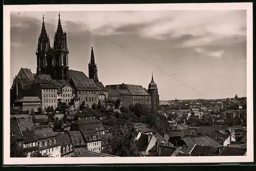 Fotografie Brück & Sohn Meissen, Ansicht Meissen i. Sa., Blick gen Burgberg mit Schloss und Dom