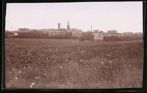 Fotografie Brück & Sohn Meissen, Ansicht Zschadrass i. Sa., Blick nach der Stadt mit Wasserturm