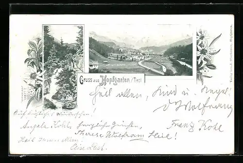 AK Hopfgarten, Teilansicht, Wasserfall