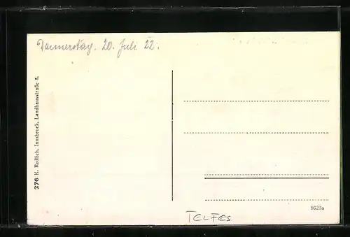 AK Telfes /Stubai, Alpengasthaus Frohneben, Ortspartie mit weidenden Kühen