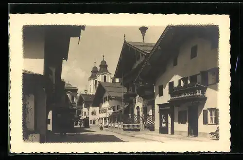 AK St. Johann, Speckbacherstrasse mit Kirche