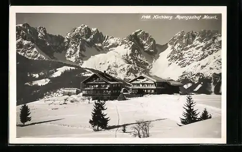 AK Kirchberg, Alpengasthof Meierl im Schnee