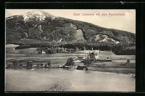 AK Lans, Hotel Lansersee mit dem Patscherkofel