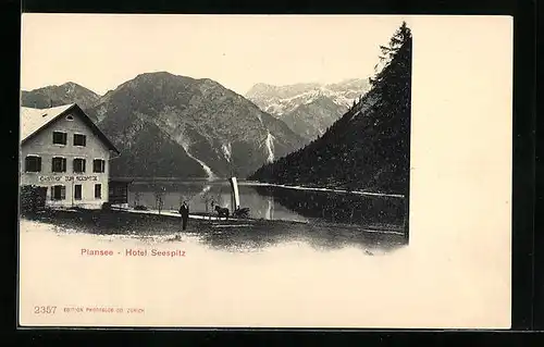 AK Breitenwang, Plansee mit Hotel Seespitz