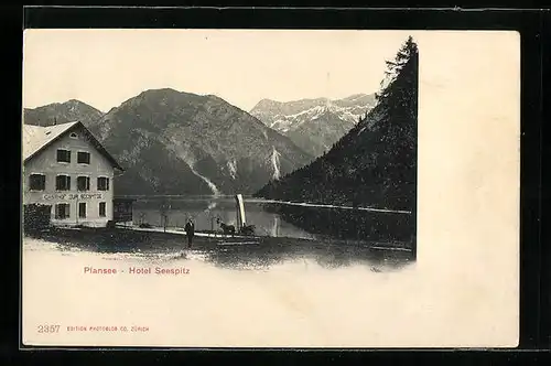 AK Breitenwang, Plansee mit Hotel Seespitz