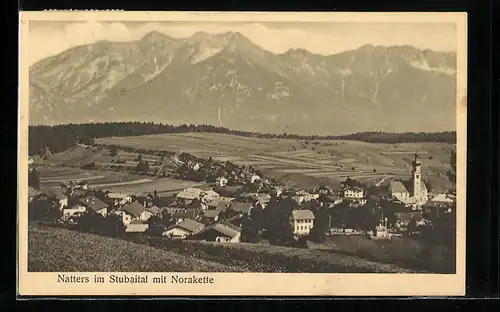 AK Natters im Stubaital, Teilansicht mit Kirche und Norakette