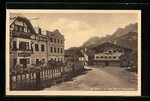 AK St. Johann, Gasthof zum Bären am Hauptplatz