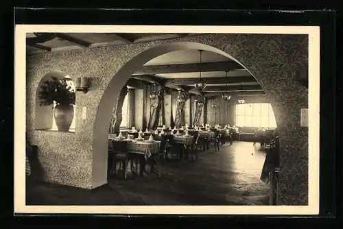 AK Jungholz b. Langenschwand, Hotel Sorgschrofen mit Innenansicht